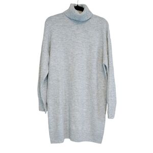 Mango Women's Heather Gray Turtleneck Sweater Mini Dress Sz S Classic Minimalist